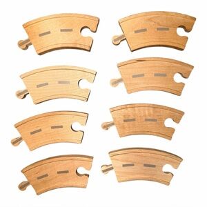 Thomas & Friends Wooden Railway 3.5" Curved Road Track Accessory 8 Pack Vintage
